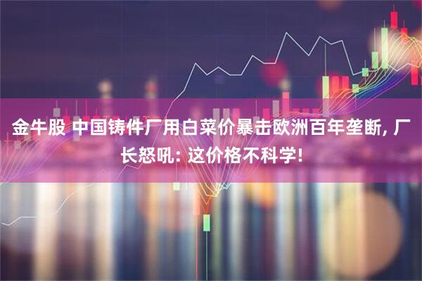 金牛股 中国铸件厂用白菜价暴击欧洲百年垄断, 厂长怒吼: 这价格不科学!