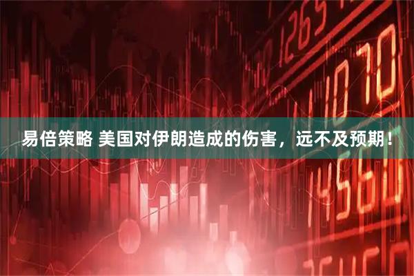 易倍策略 美国对伊朗造成的伤害，远不及预期！