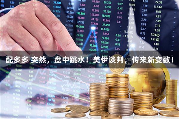 配多多 突然，盘中跳水！美伊谈判，传来新变数！