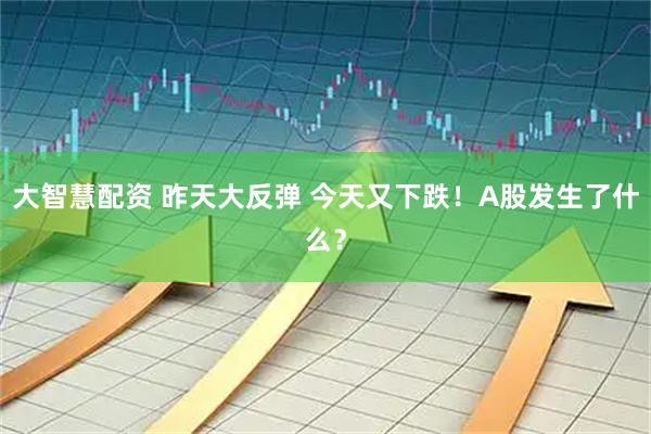 大智慧配资 昨天大反弹 今天又下跌！A股发生了什么？