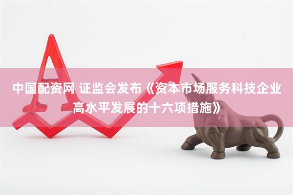 中国配资网 证监会发布《资本市场服务科技企业高水平发展的十六项措施》