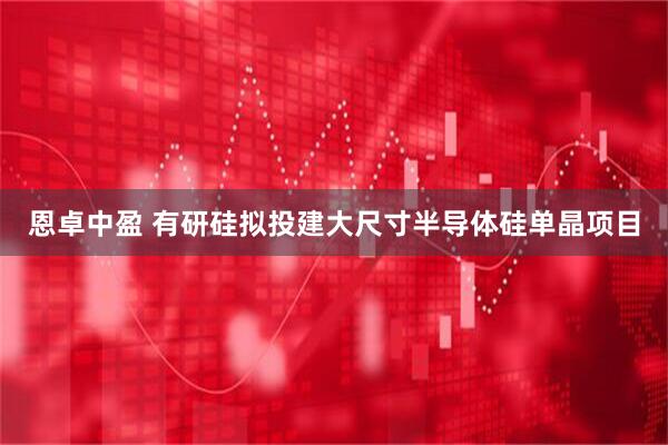 恩卓中盈 有研硅拟投建大尺寸半导体硅单晶项目