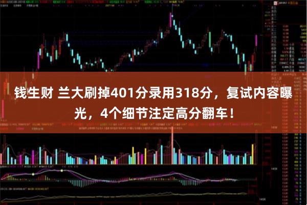 钱生财 兰大刷掉401分录用318分，复试内容曝光，4个细节注定高分翻车！