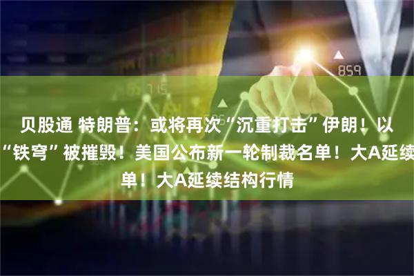贝股通 特朗普:或将再次“沉重打击”伊朗!以色列一处“铁穹”被摧毁!美国公布新一轮制裁名单!大A延续结构行情