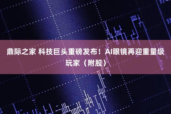 鼎际之家 科技巨头重磅发布！AI眼镜再迎重量级玩家（附股）